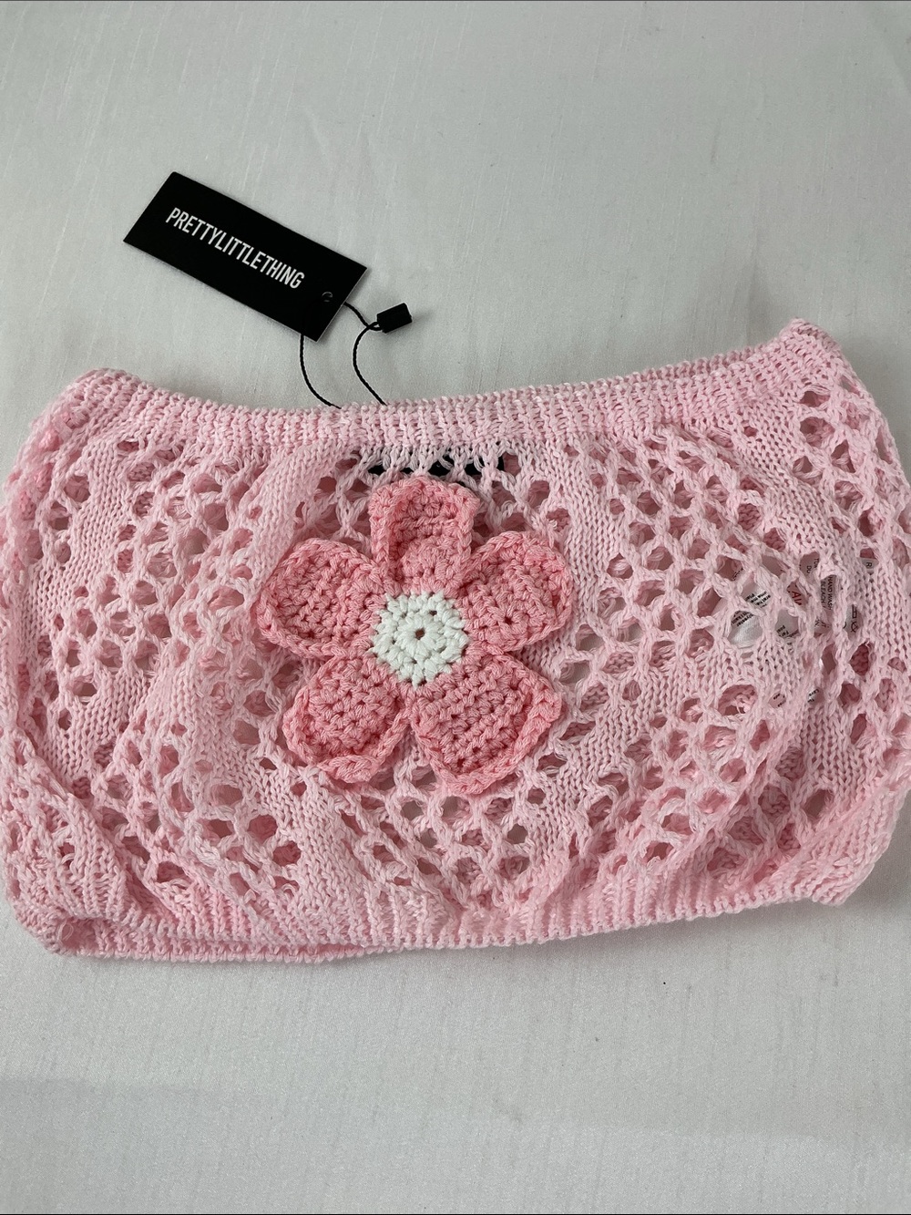 PrettyLittleThing Crochet Tube Top Boho Festival Swim